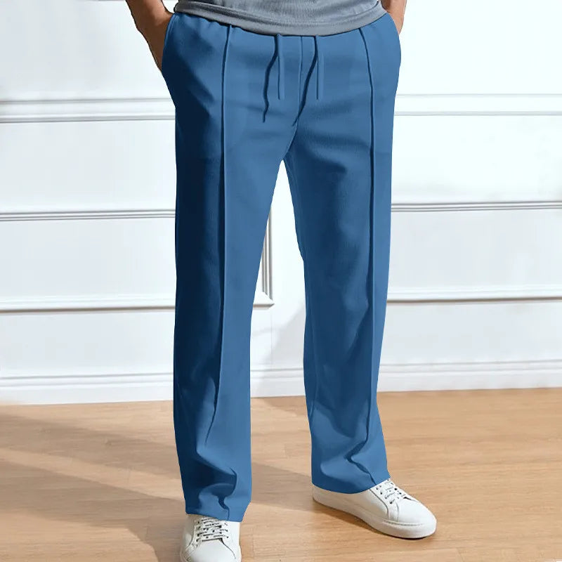 Heren Chino Broek Slim Fit met Elastische Taille en Koord