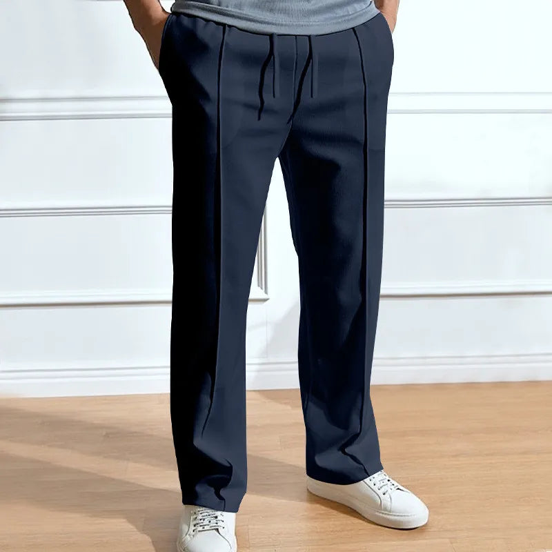 Heren Chino Broek Slim Fit met Elastische Taille en Koord