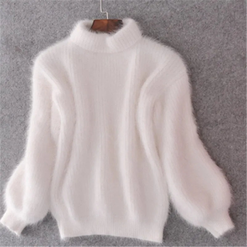 Dames Coltrui – Zwart Premium Wolmix, Casual Trui voor Herfst en Winter
