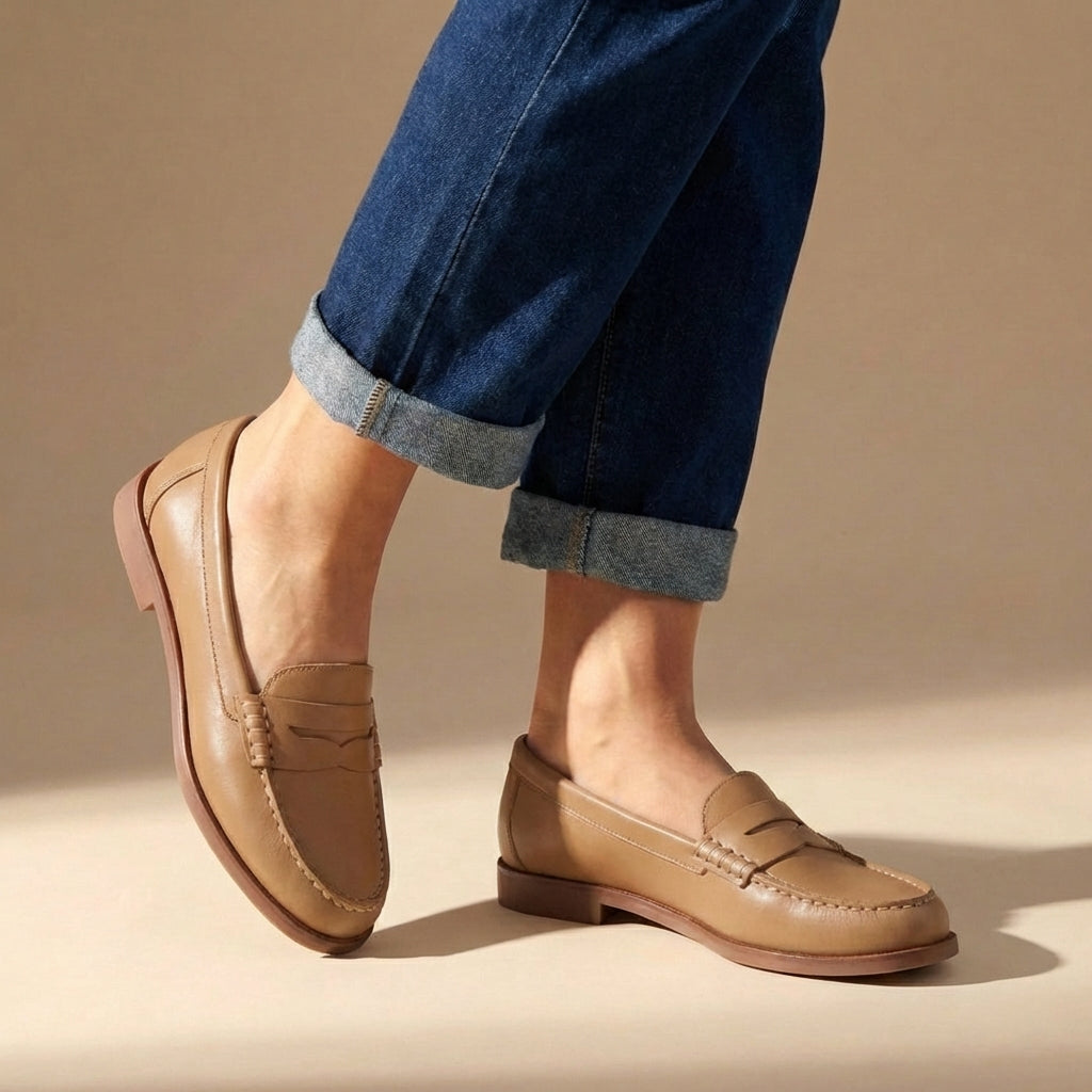 Dames Penny Loafers – Ronde Neus, Geschikt voor Casual en Dagelijks Gebruik