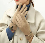 Elegante Warme Dames Handschoenen | Luxe winterhandschoenen met stijlvolle kettingdetail