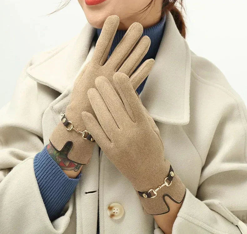 Elegante Warme Dames Handschoenen | Luxe winterhandschoenen met stijlvolle kettingdetail