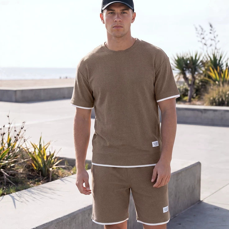 Heren Slim Fit Set – T-shirt met Korte Broek, Geschikt voor Casual en Dagelijks Gebruik