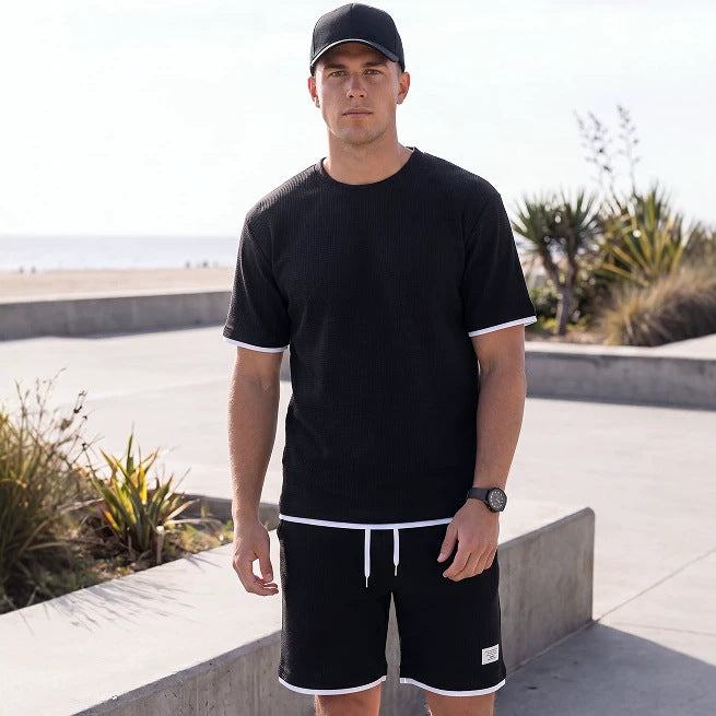 Heren Slim Fit Set – T-shirt met Korte Broek, Geschikt voor Casual en Dagelijks Gebruik