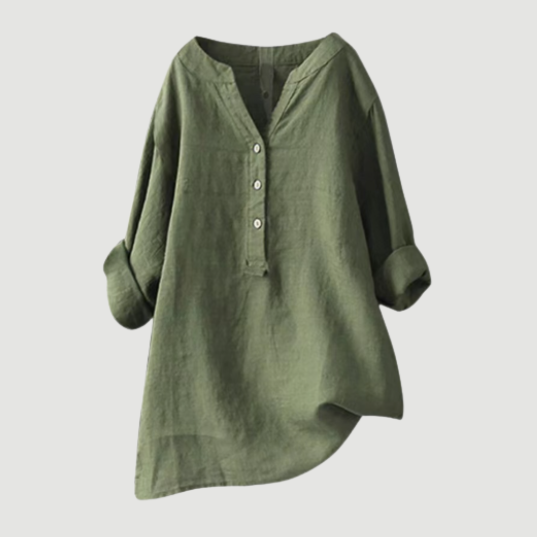 Dames Getailleerde Blouse – Met Knoopsluiting, Geschikt voor Lente en Zomer
