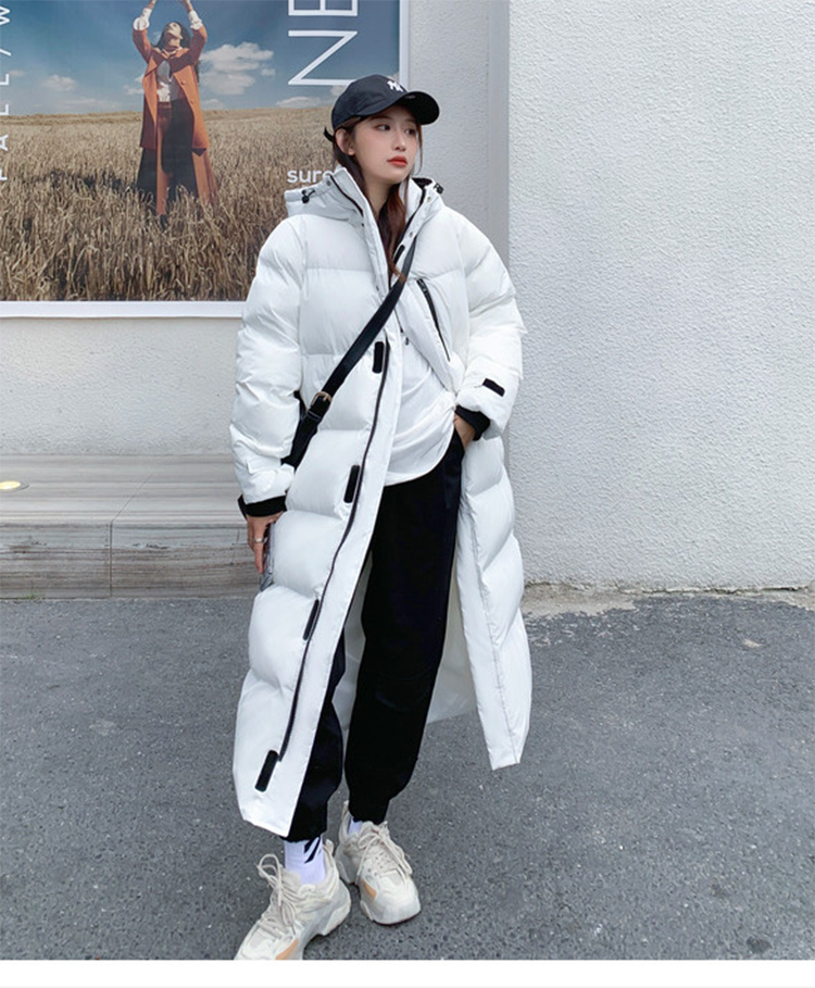Dames Lange Winterdichte Puffer Parka Winterjas