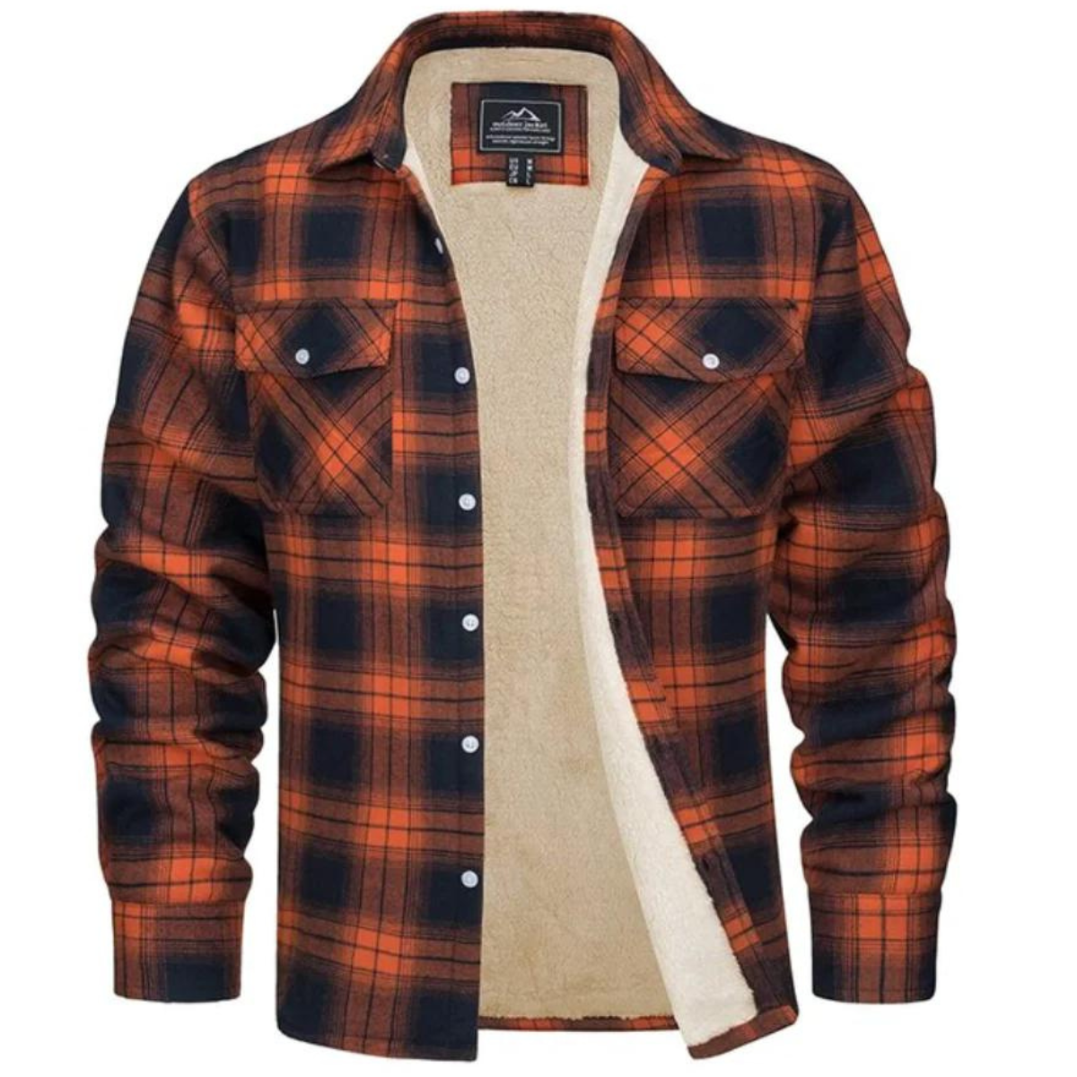 Heren Flanel Overshirt met Sherpa Voering en Ruitmotief