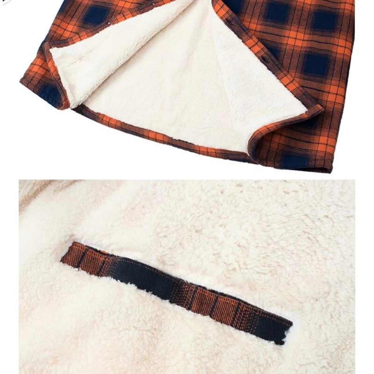 Heren Flanel Overshirt met Sherpa Voering en Ruitmotief