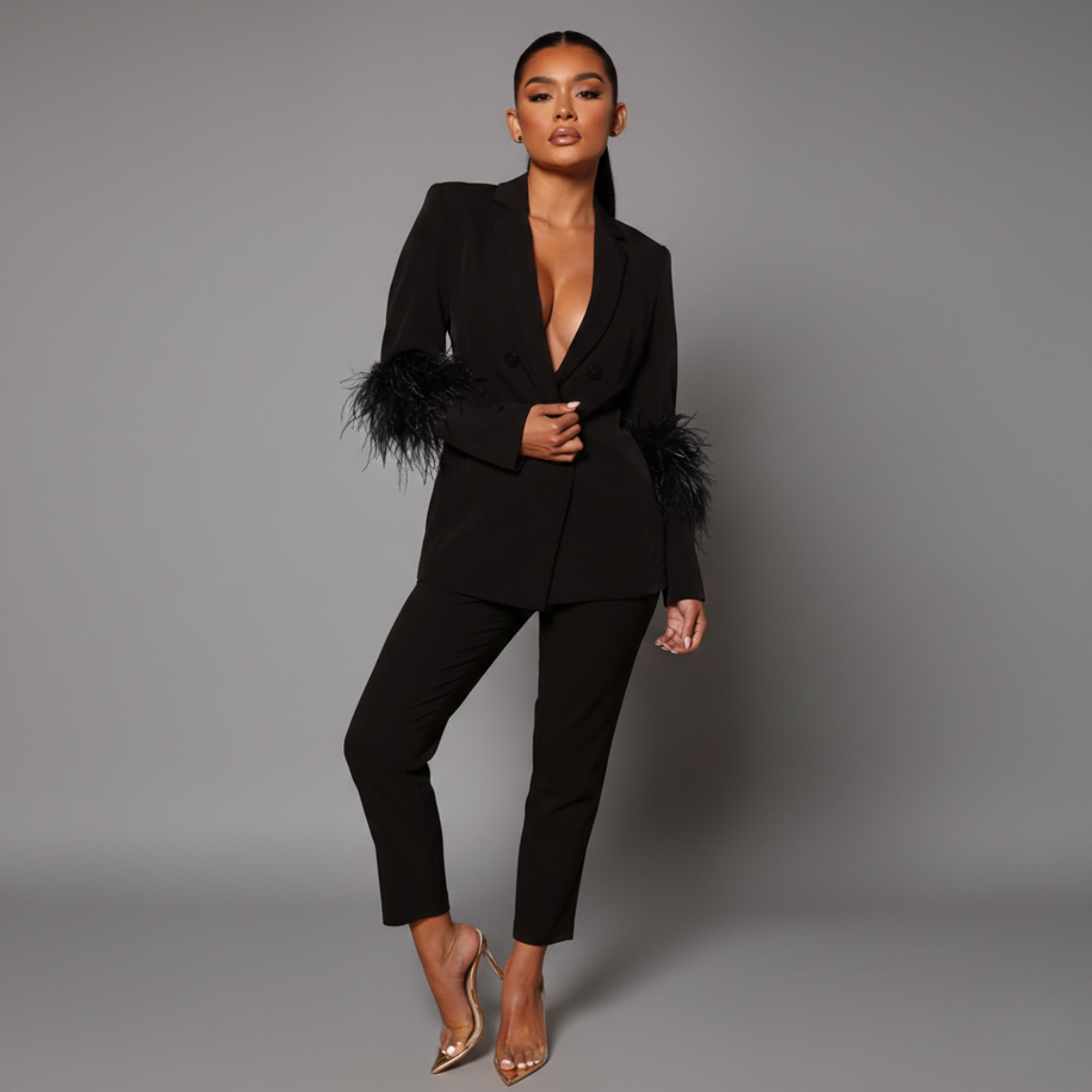 Roze pak met veren