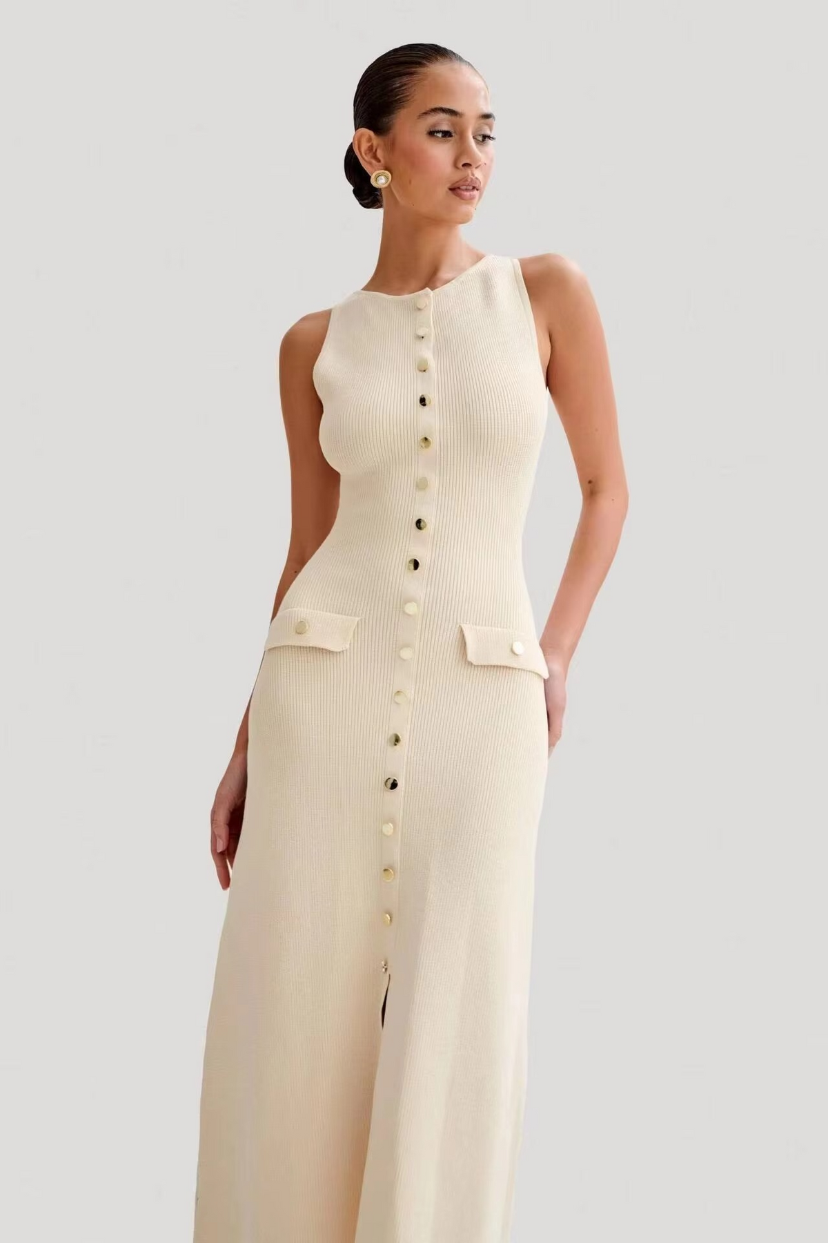 Maja | Mouwloze Midi Jurk