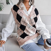 Dames Geruite Spencer – Lichtgewicht Katoen, Casual Vest voor Lente en Zomer