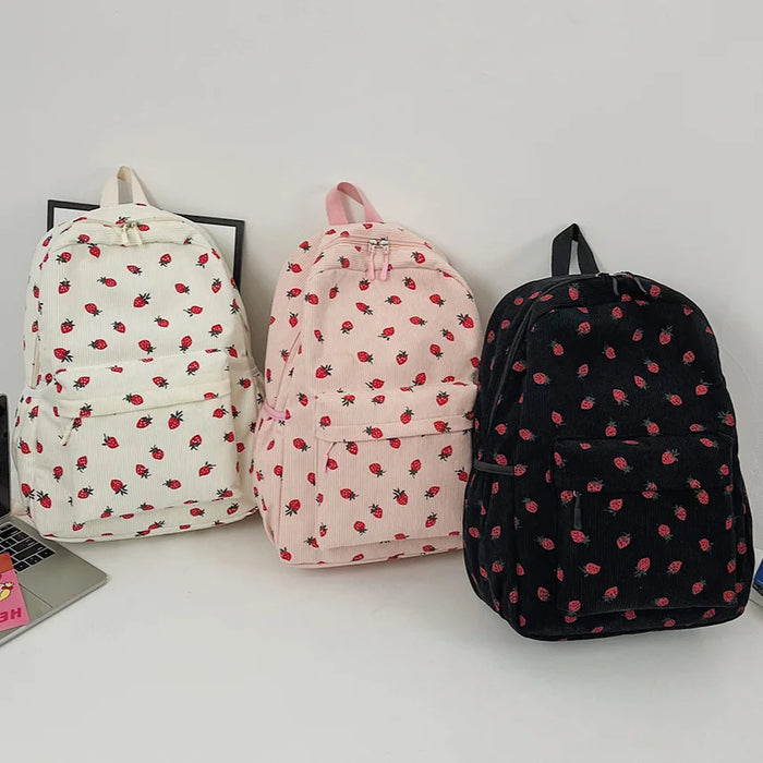 Tyra | Rugzak met aardbeienprint