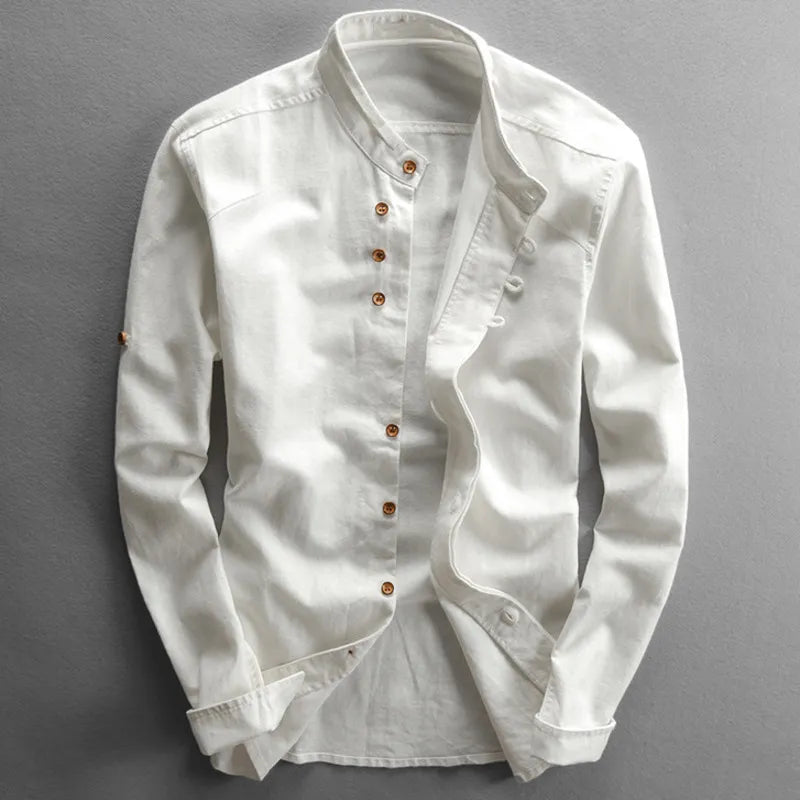 Heren Slim Fit Overhemd – Casual voor Dagelijks Gebruik, Met Knopen en Lange Mouwen