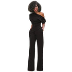 Eke | Dames Jumpsuit Effen Kleur – Comfortabele Wijde Pijpen en Moderne Schuine Kraag