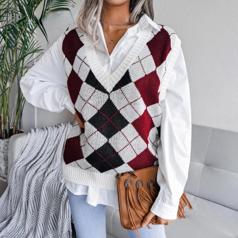 Dames Geruite Spencer – Lichtgewicht Katoen, Casual Vest voor Lente en Zomer