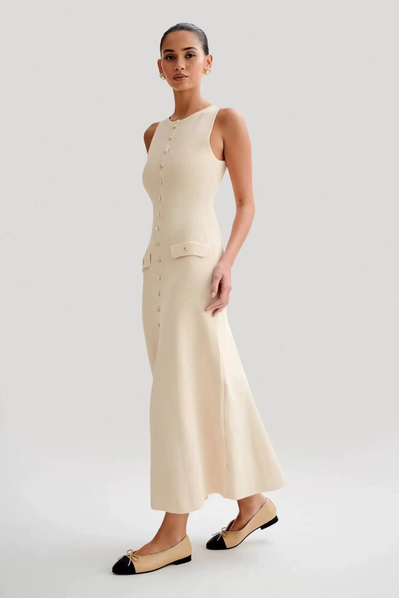 Maja | Mouwloze Midi Jurk