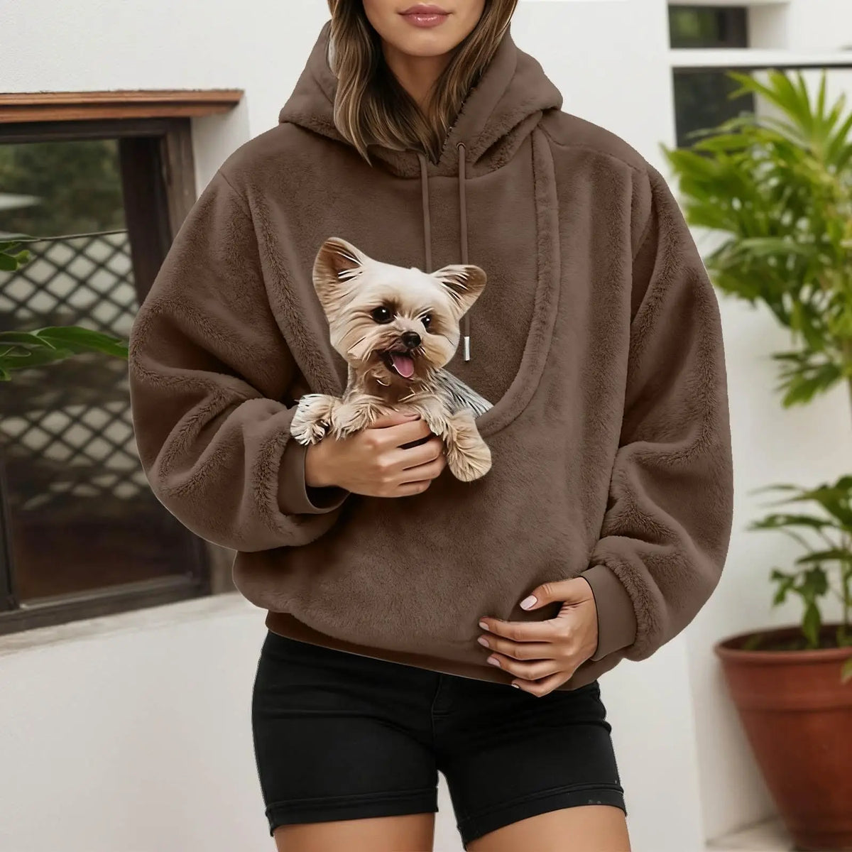 Demi - Kangoeroe-hoodie voor huisdieren met ingebouwde buidel voor katten en honden