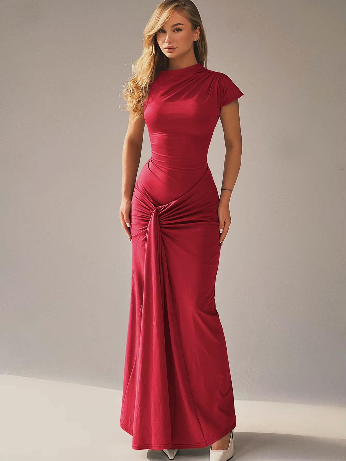 BELLE | Trendy Maxi Jurk met Knoopdetail voor Dames