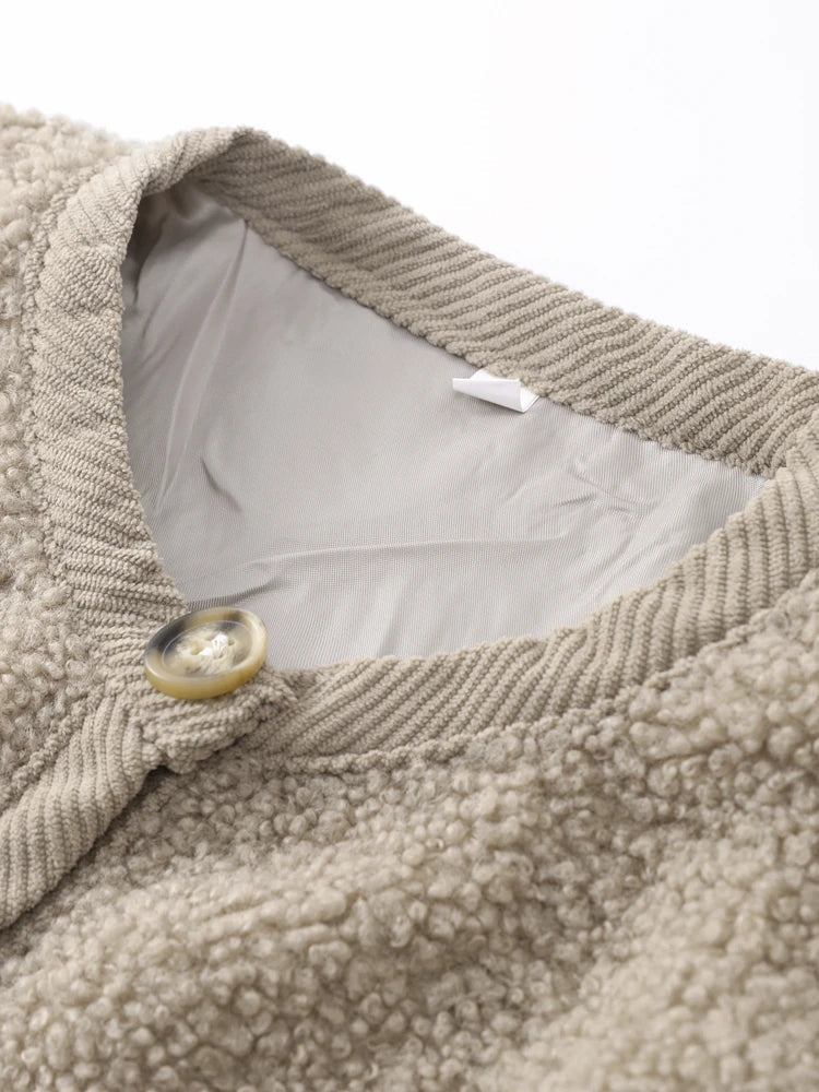 Ilja | Dames teddystrickjack met zachte textuur – winterwarmte & luxe comfort
