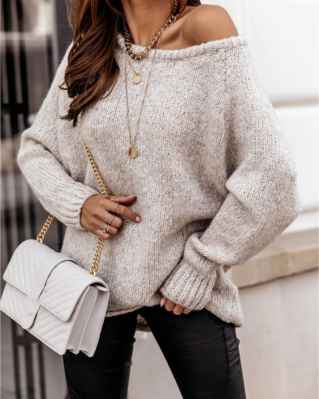Gaby | Gebreide oversized Wintertrui Damesfashion