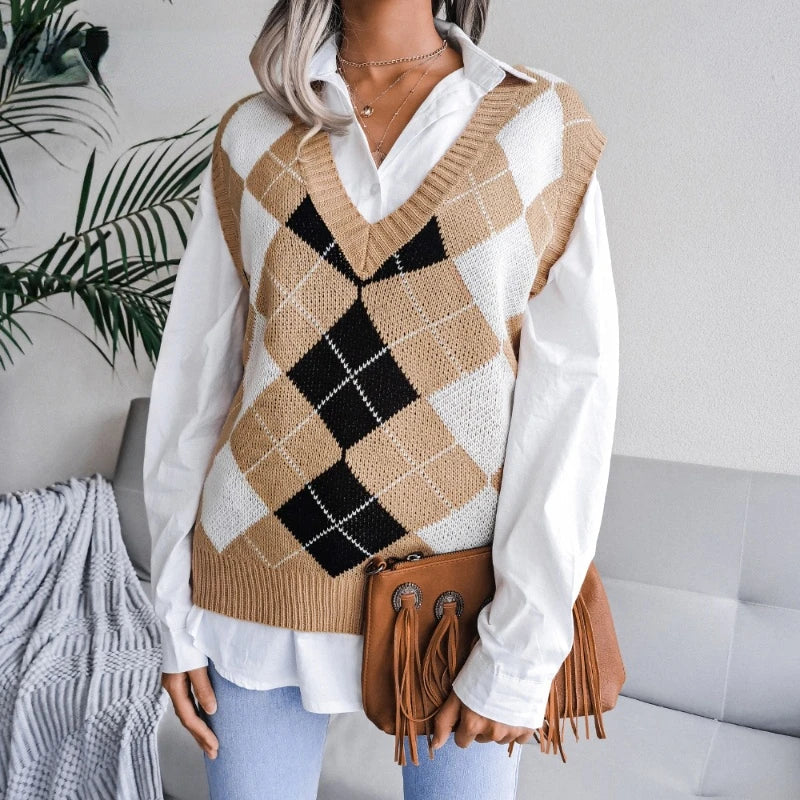 Dames Geruite Spencer – Lichtgewicht Katoen, Casual Vest voor Lente en Zomer