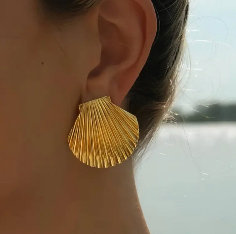 Gouden Oorbellen in Schelpvorm voor Dames