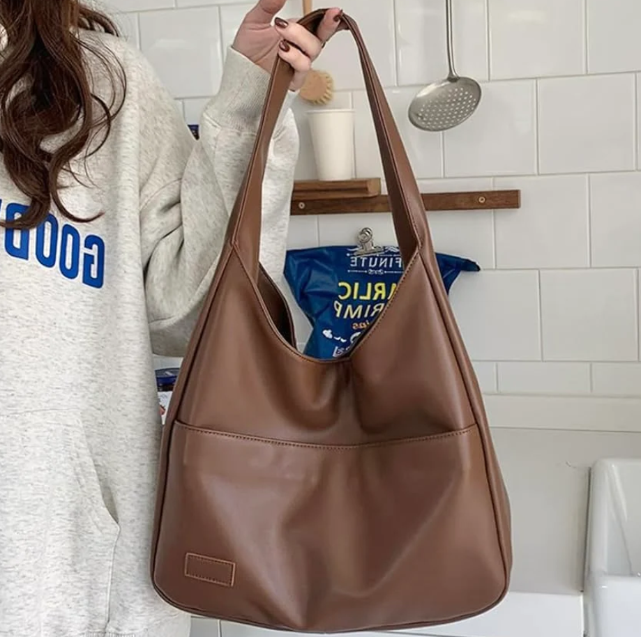 Trendy Vegan Leren Schoudertas