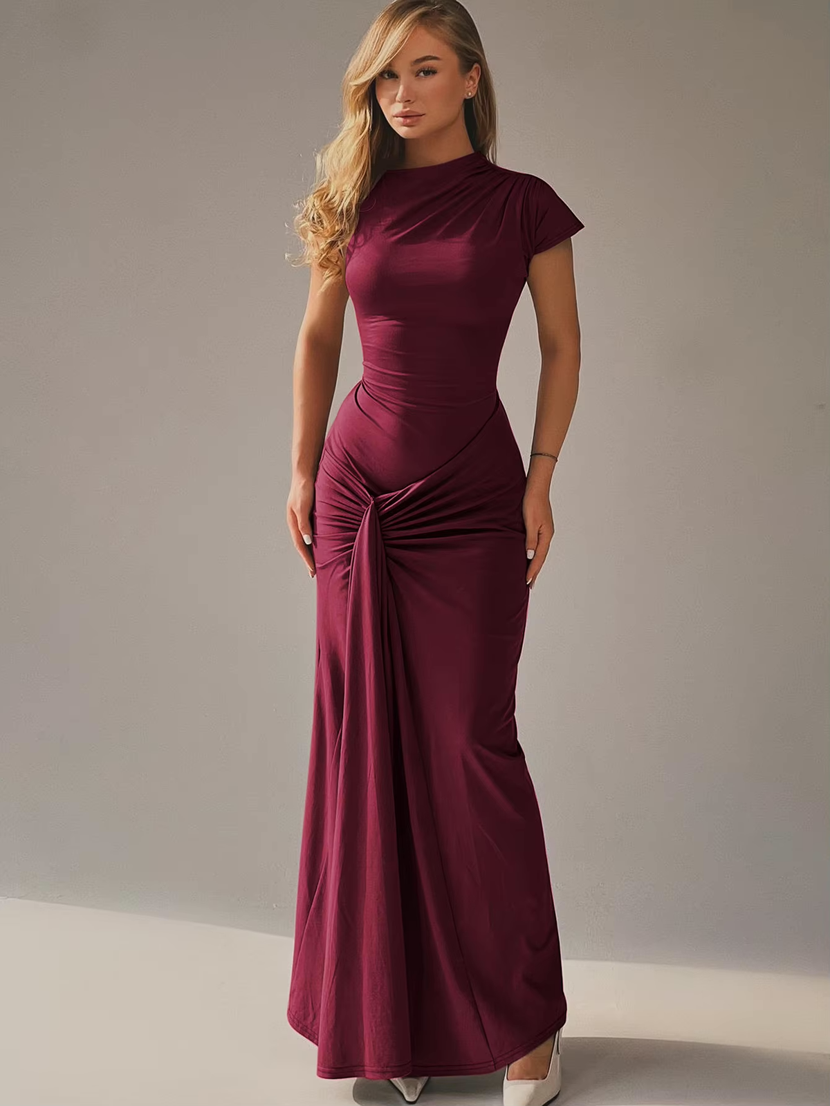 BELLE | Trendy Maxi Jurk met Knoopdetail voor Dames