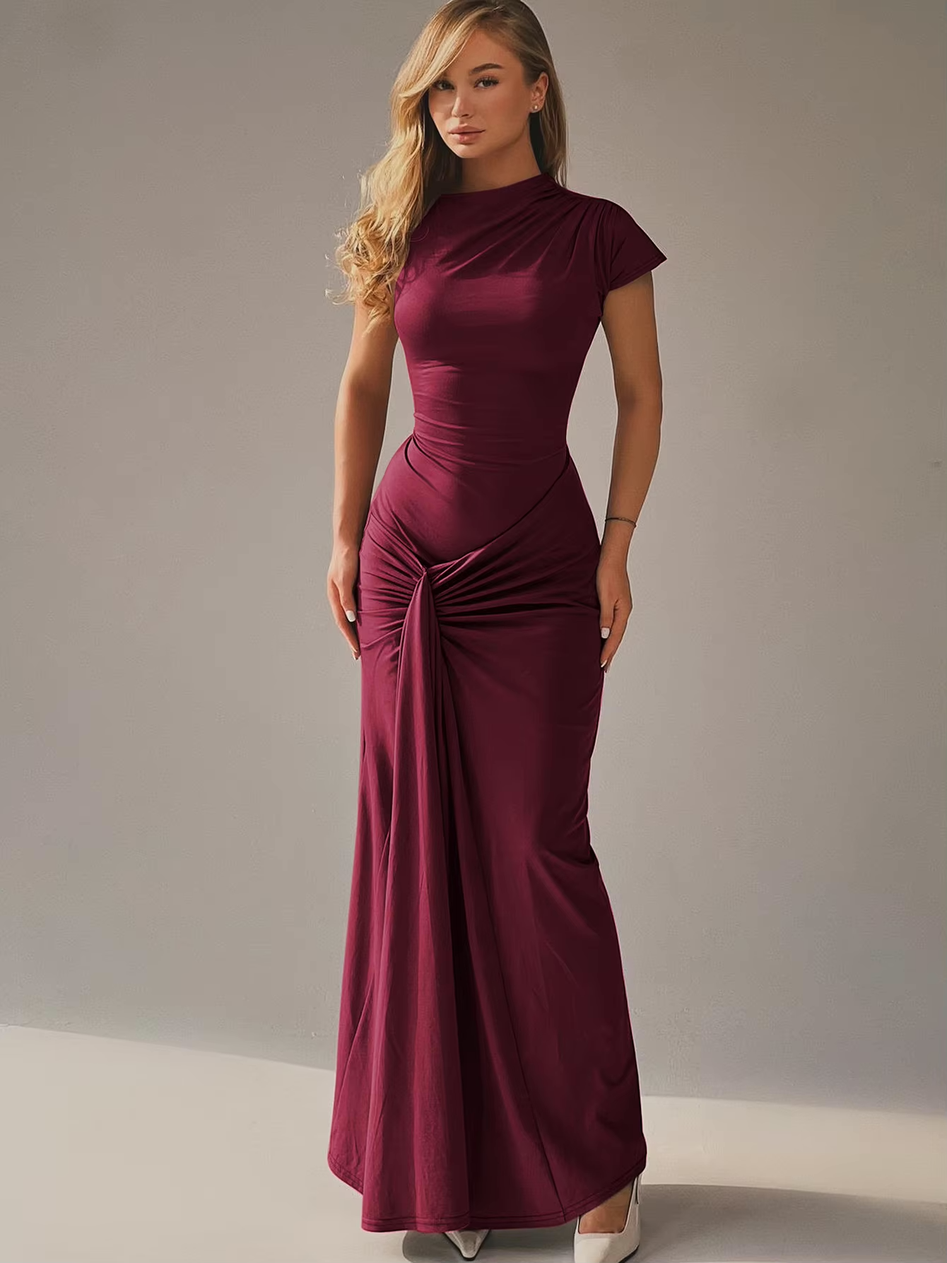 BELLE | Trendy Maxi Jurk met Knoopdetail voor Dames