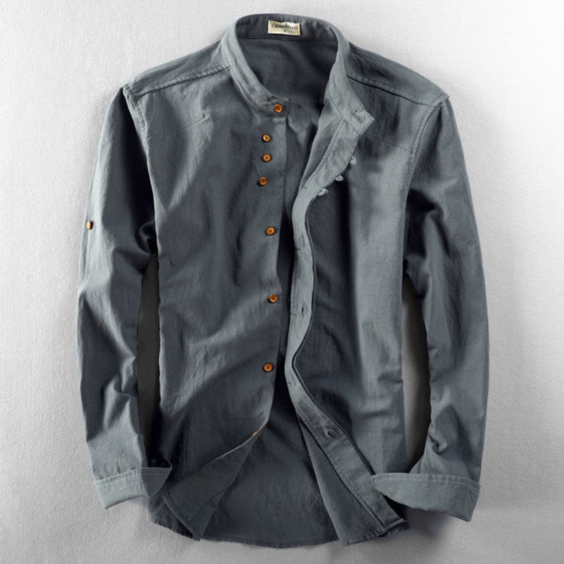 Heren Slim Fit Overhemd – Casual voor Dagelijks Gebruik, Met Knopen en Lange Mouwen