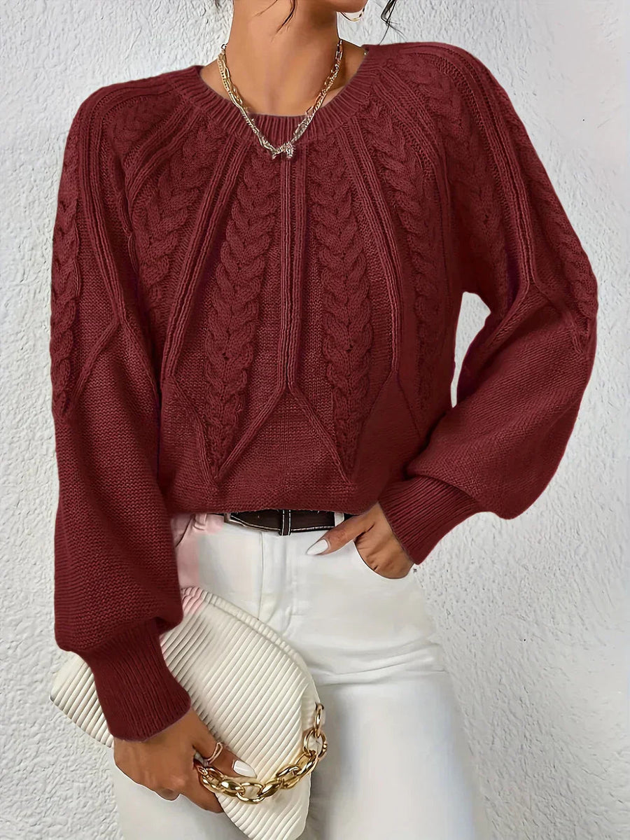 Babette - Dames trui met kabelstructuur, tijdloos en comfortabel
