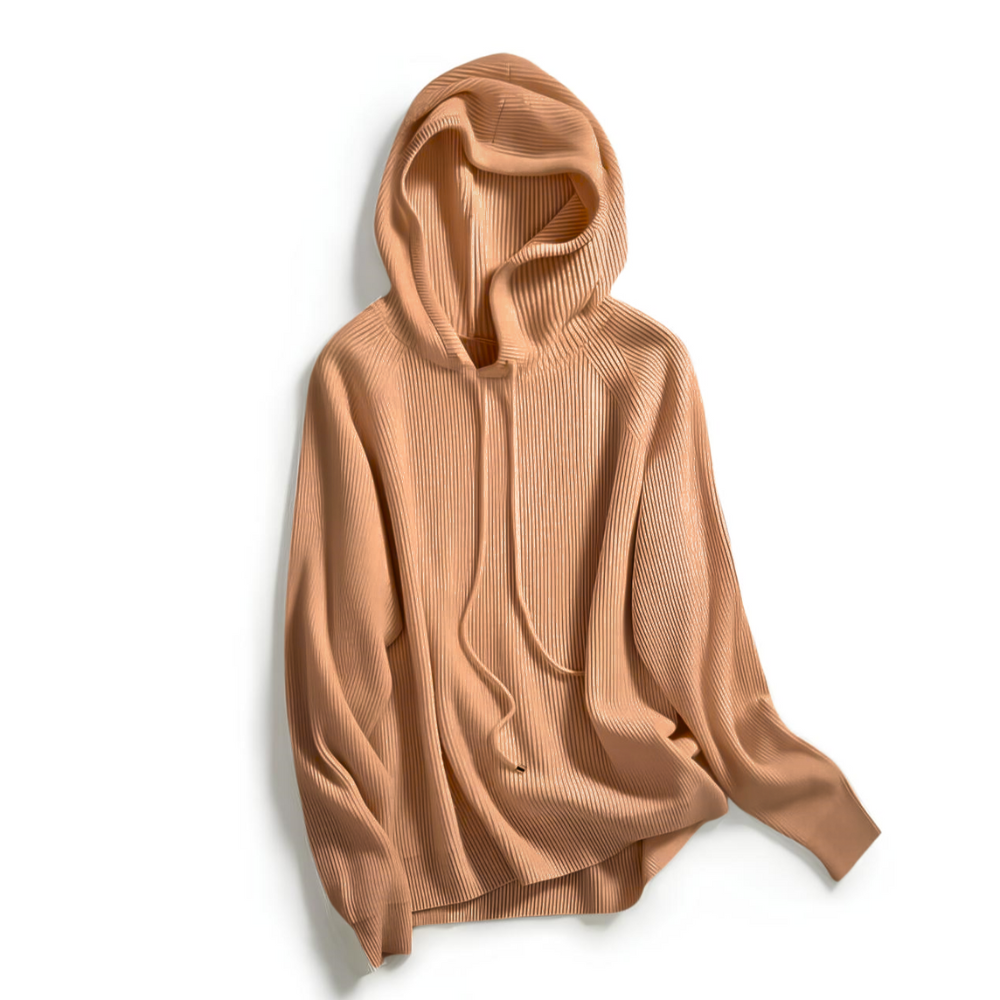 Dames Gebreide Hoodie – Trui met Capuchon, Casual Pullover voor Herfst en Winter