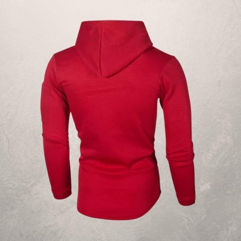 Heren Hoodie Slim Fit met Ritszakje op de Mouw