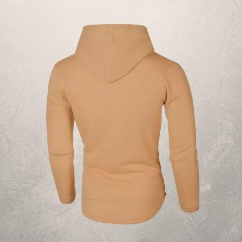 Heren Hoodie Slim Fit met Ritszakje op de Mouw