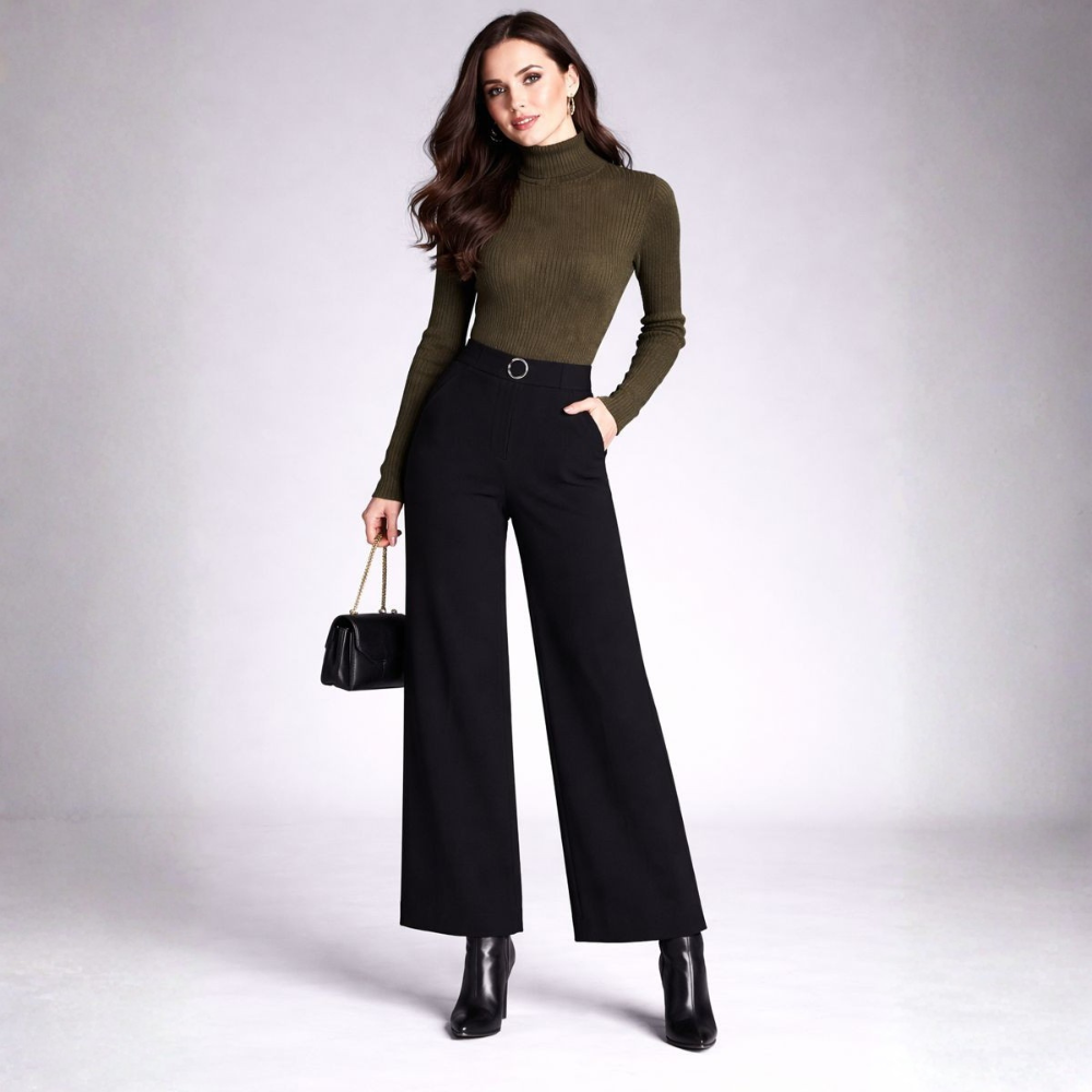 Dames Hoge Taille Ruitbroek – Wijde Pijpen, Comfortabel Geruit, Casual en Trendy Outfit voor Elke Dag