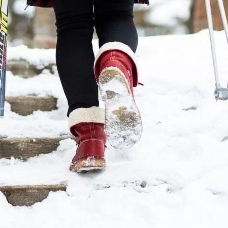 Dames Waterdichte Winterlaarzen – Zwart Leer, Warm en Comfortabel voor Koude Weersomstandigheden