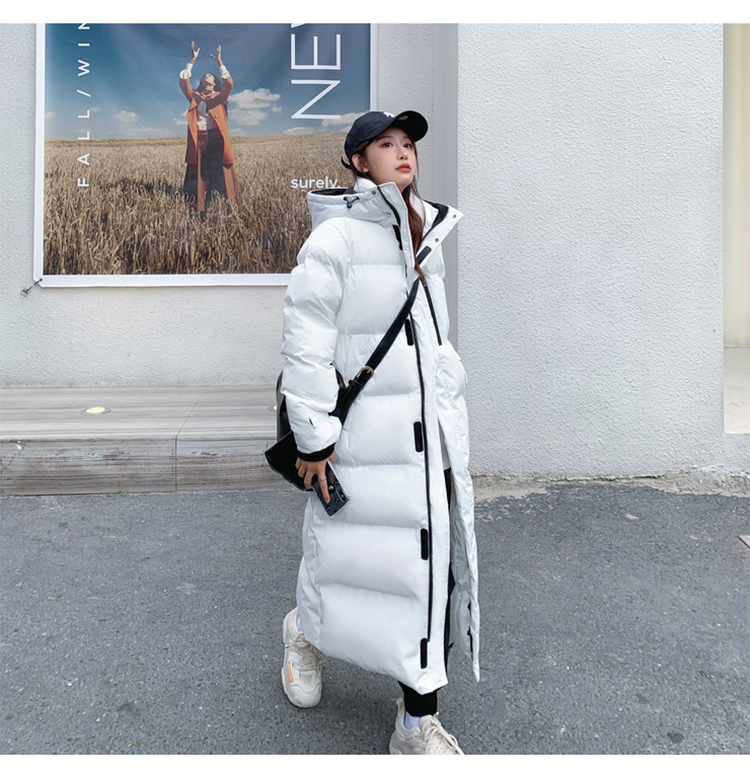 Dames Lange Winterdichte Puffer Parka Winterjas