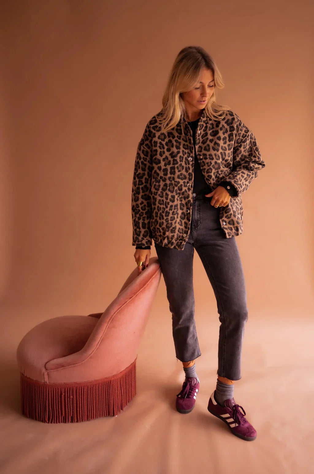 Larissa - Dames Bomberjack met Luipaardprint