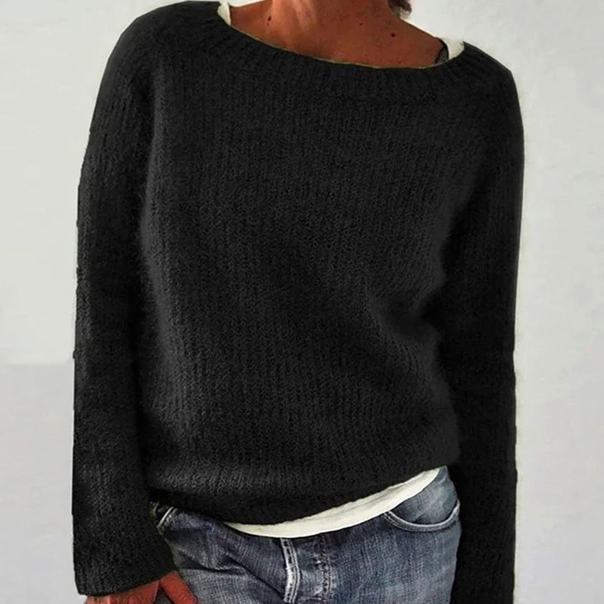 Dames Gebreide Pullover Oversized – Casual Trui met Ronde Hals
