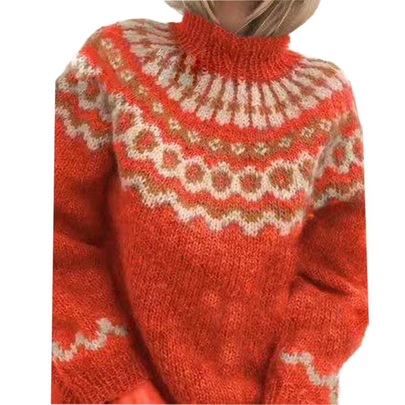 Dames IJslandse Trui – Zacht Mohair, Effen Beige met Patroon voor Casual en Winterse Stijl