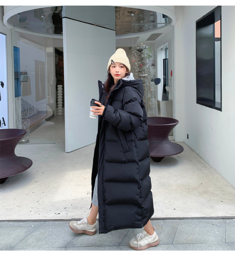 Dames Lange Winterdichte Puffer Parka Winterjas