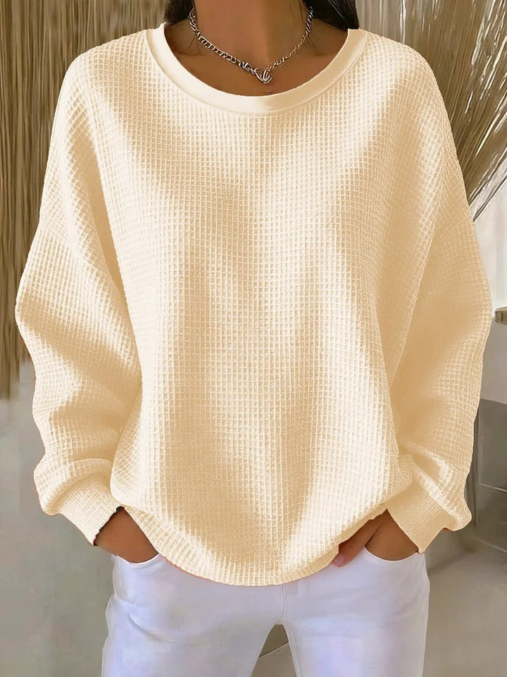 Adriënne | Oversized wafelgebreide trui voor vrouwen