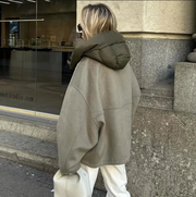 Dames Casual Oversized Jas met Capuchon – Zacht en Duurzaam Materiaal