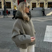 Dames Casual Oversized Jas met Capuchon – Zacht en Duurzaam Materiaal