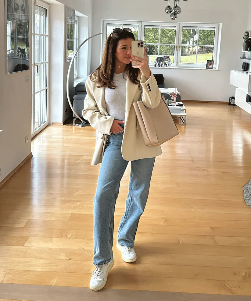 Oversized Blazer | Dames blazer met gestructureerde stof en tijdloze pasvorm