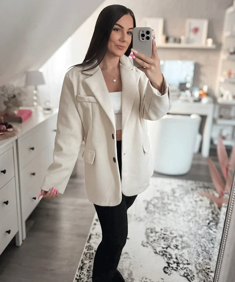 Oversized Blazer | Dames blazer met gestructureerde stof en tijdloze pasvorm