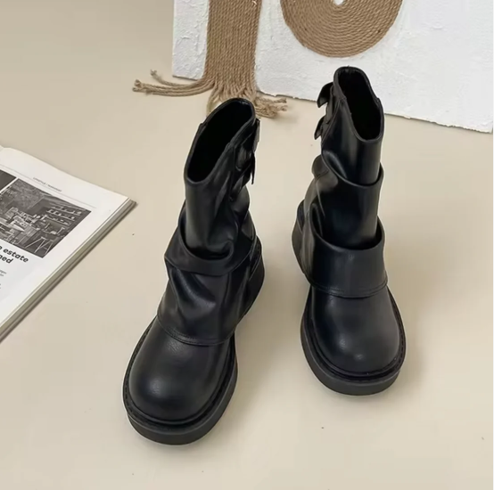 Bianca Laarzen Dames | Vintage Vegan Leren Slip-On Laarzen