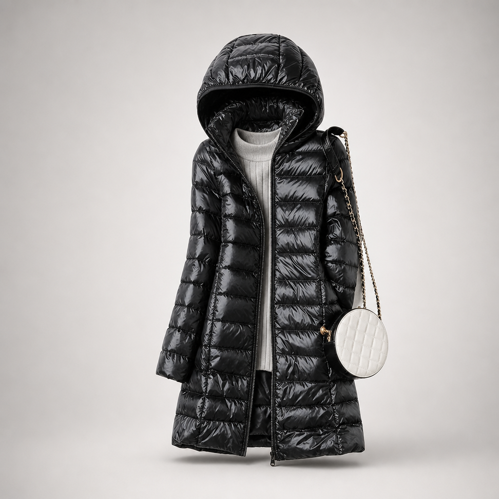 Charlotte – Elegante Lange Gewatteerde Winterjas