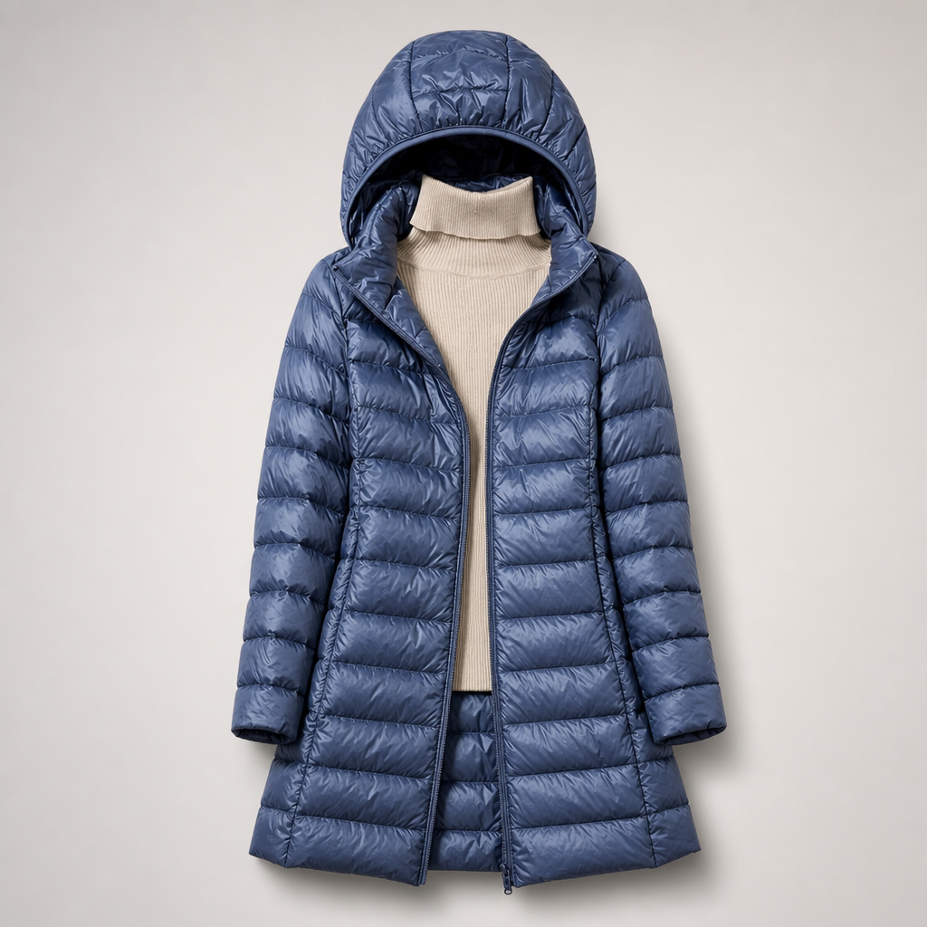 Charlotte – Elegante Lange Gewatteerde Winterjas