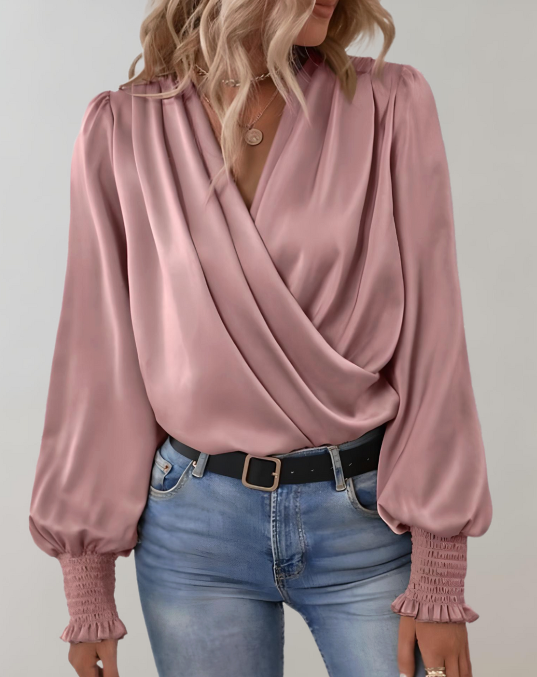 Brittany - Chique Lente V-Hals Lange Mouwen Blouse voor Vrouwen